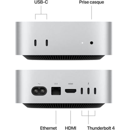 Apple - Mac mini (2024) Apple M4 chip - 24GB RAM - 512GB SSD storage - 10-core CPU 10-core GPU - Silver