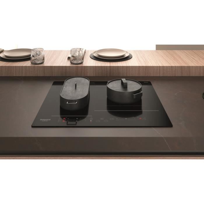 HOTPOINT HB2760BNE - Induction hob - 3 zones - 7200W total - L 59 cmX D 51 cm - Black