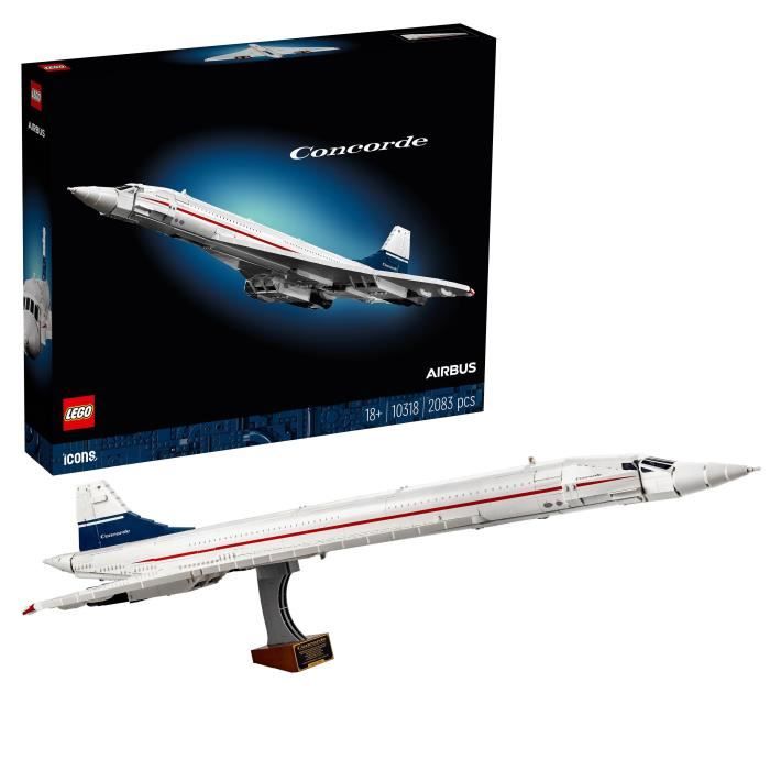 LEGO Icons Concorde, Airplane Model Building Kit for Adults, Aircraft Vehicle Set with Authentic Details and 3 Modes