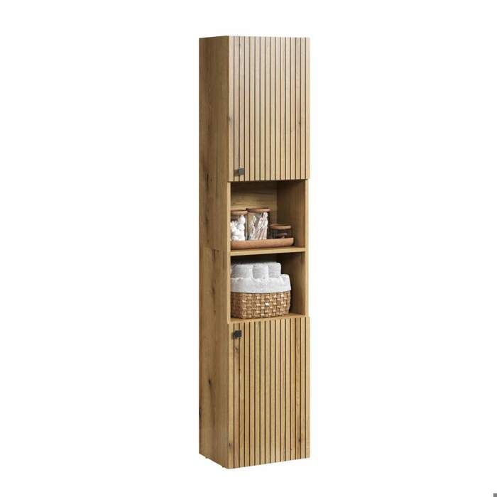 Bathroom column - Oak decor - L40 x H186 x D31cm - PURE BLISS