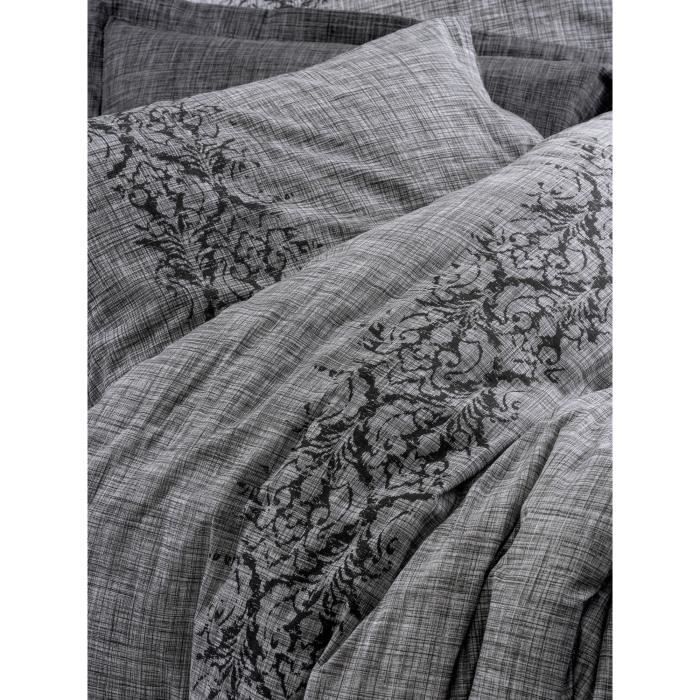 Bedding set - 1 duvet cover 220 x 240 cm + 2 pillowcases 60 x 60 cm - 100% cotton - Grey