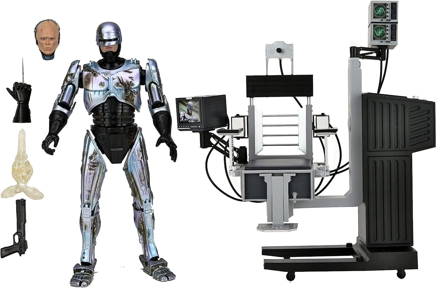 RoboCop Ultimate 7 Inch Action Figure | Battle Damaged RoboCop with Chair