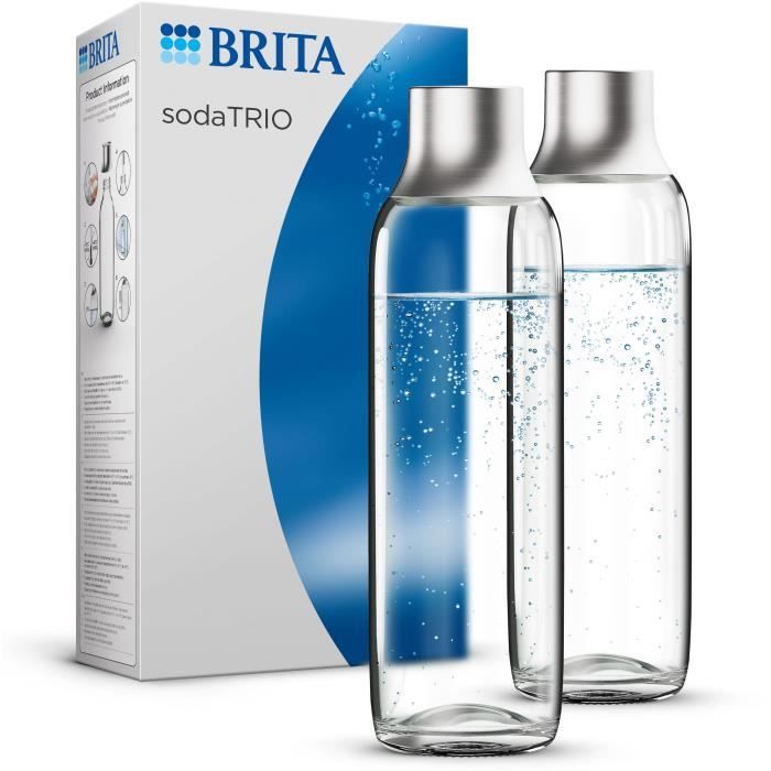 Pack of 2 BRITA glass bottles - sodaTRIO - 1L