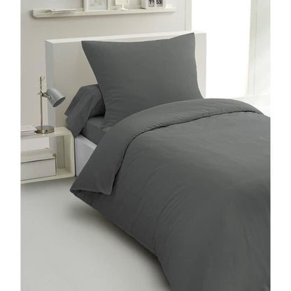2-piece duvet set - HOME LINGE PASSION - HP72077 - 82 g microfibre - 140 x 200 cm - Anthracite grey