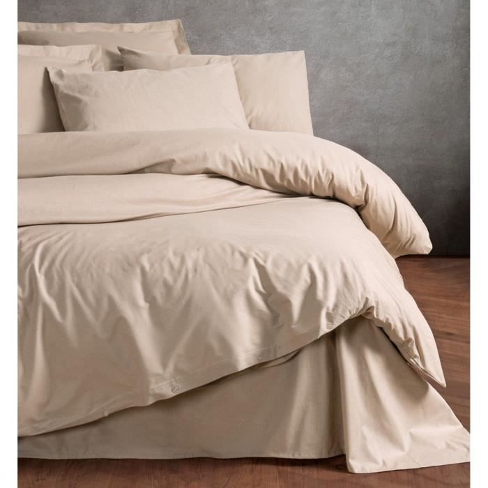 Bedding set - 1 duvet cover 220 x 240 cm + 2 pillowcases 60 x 60 cm - 100% cotton - Beige