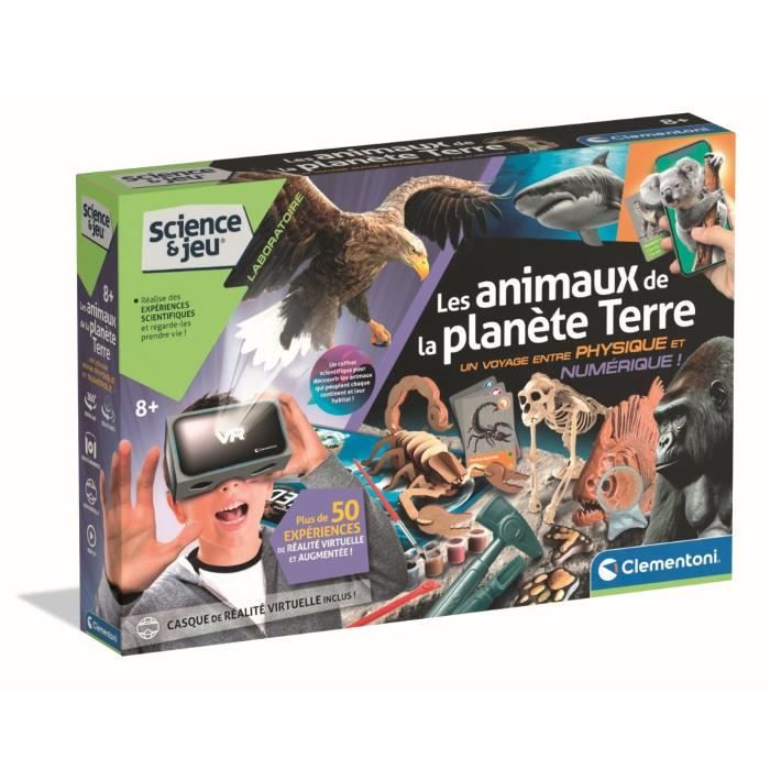 CLEMENTONI - Animals Planet Reality - Scientific box - Scientific experiments and virtual activities - Molds, paints,