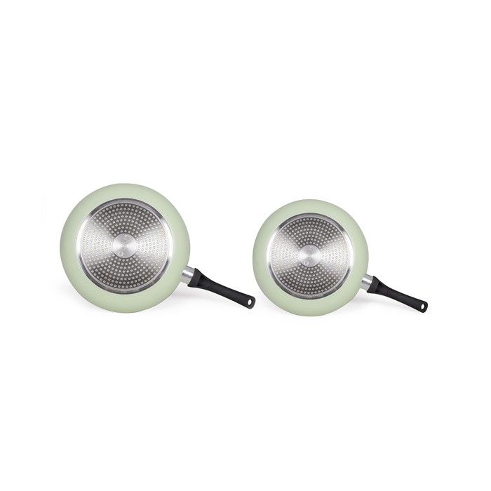 Set of 2 stone-look frying pans - Livoo - MEN124VE - Green