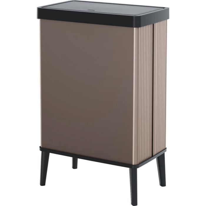 Floor-standing bin - VERTO - CURVER - Touch opening - 54 L - Pearl pink