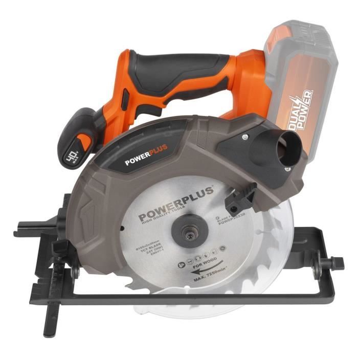 Wireless Circular saw 40V Ø185mm - Dual Power Powdp25230 - Delivered without battery or charger