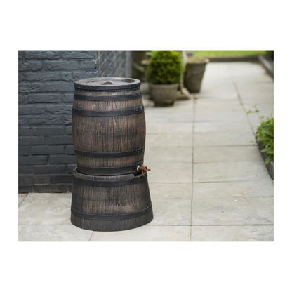 Barrel-shaped water collector - NATURE - In rotomolded PE - 120 liters - Includes accessories