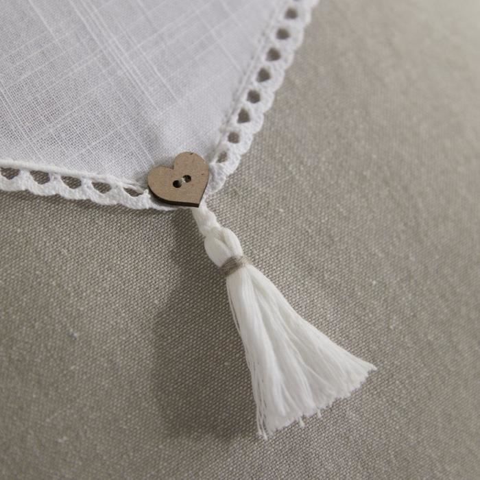 Cushion - TODAY - CHARME - Slub x Chambray x Pompon Berenice - 40 x 40 cm