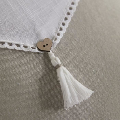 Cushion - TODAY - CHARME - Slub x Chambray x Pompon Berenice - 40 x 40 cm