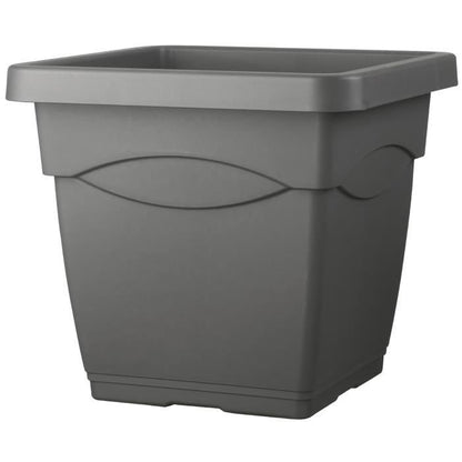 DEROMA Square flowerpot Day R Anthracite - 38 cm