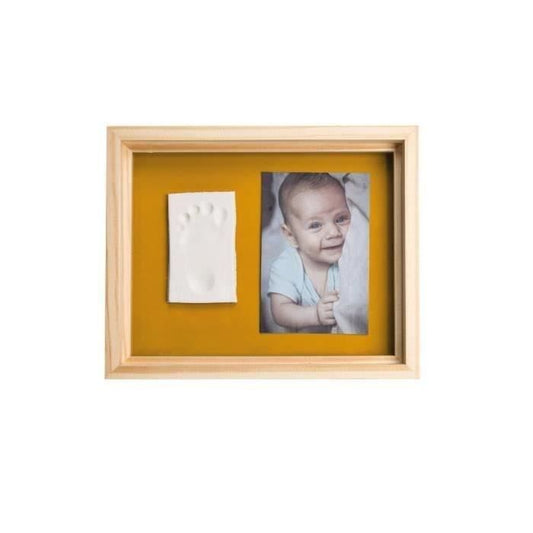 Baby Art Pure Frame - Frame Kit with Play Dough and Natural Pine Wood Frame, Roller, Reversible Back Panel (Green/Orange)