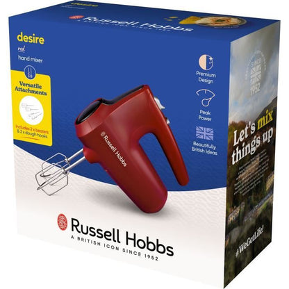 Hand mixer - RUSSEL HOBBS - Desire Red - 185 W - 5 speeds - Red