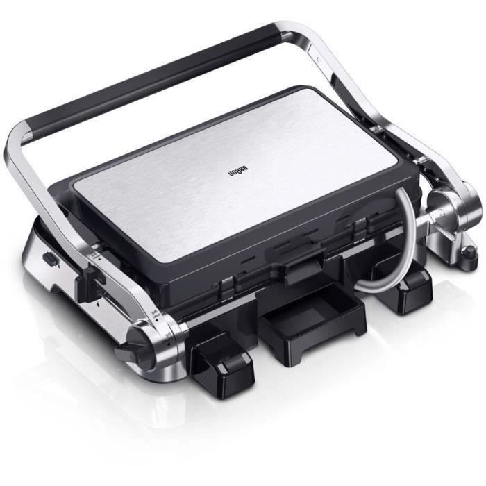 Multifunction grill - BRAUN - Multi Pro 9 - 2000 W - 3 heating positions - Black / Steel