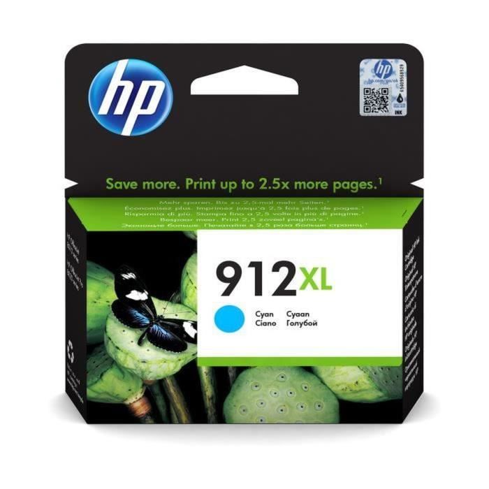 HP 912XL Inkjet Cartridge - Cyan - Inkjet - High Yield - 825 Pages