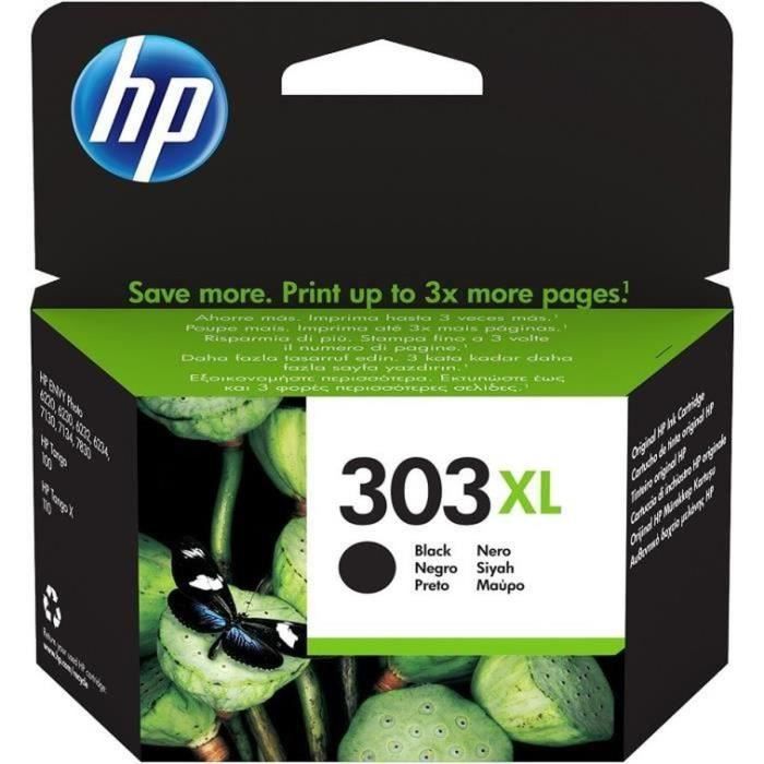 HP 303XL Genuine Black Ink Cartridge for HP Envy Photo 6220/6230/7130 (T6N04AE)