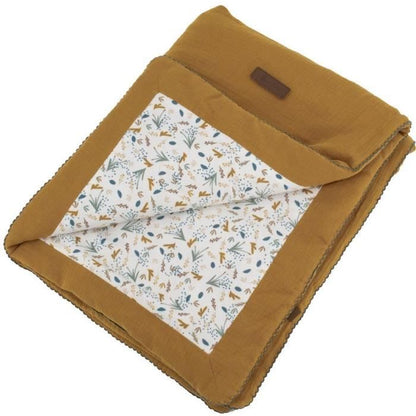 Double-sided blanket - DOMIVA - AU FIL DE L'EAU - 75 x 100 cm - Caramel