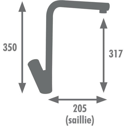 Sink mixer - Chrome - Invisible aerator - EDOUARD ROUSSEAU - PATTY