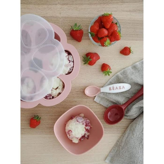 BEABA Set of 6 ergonomic spoons + 4 forks (old pink + airy green + light mist)