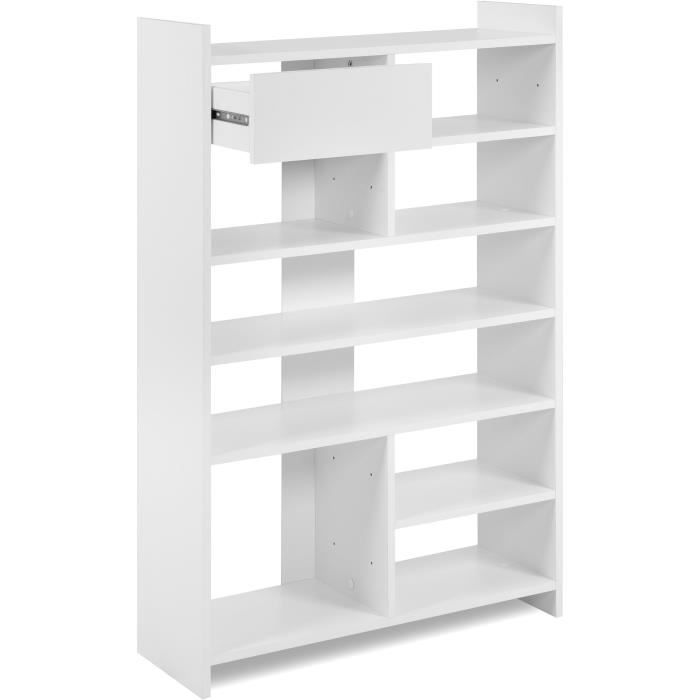 Shoe cabinet - MÜNSTER - White - 12 pairs of shoes - 71.5 x 25 x 109 cm
