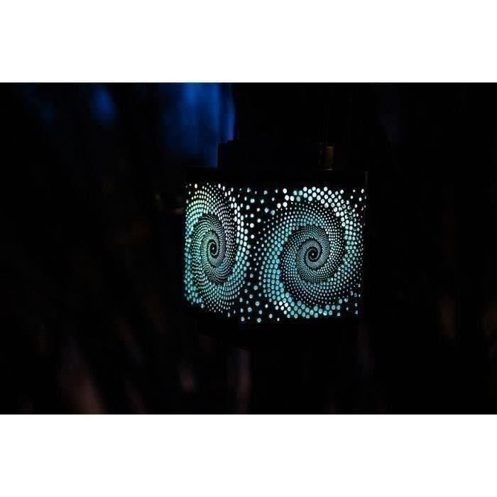 Solar lantern - GARDEN ID Attract - Blue 16 x 16 h23 cm - 6 to 8 hours autonomy - Mobile - On/off button.