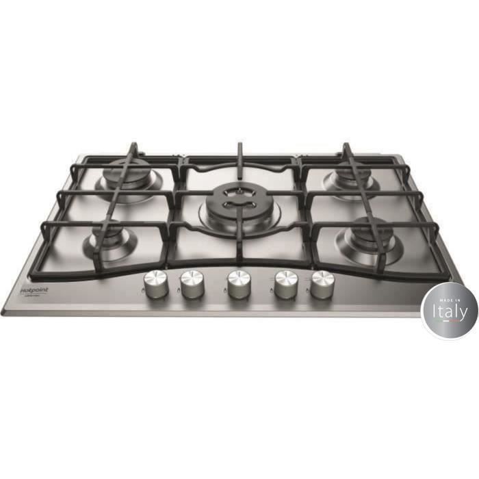 HOTPOINT PNN 751 IX - Gas cooktop - 5 burners - 10,5kW - L75 x D51cm - Stainless steel coating - Stainless steel
