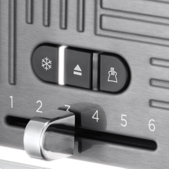 Russell Hobbs 25250-56 Toaster Grille-Pain Geo Steel, 4 functions, adjustable temperature, Viennoiseries warming, pliers