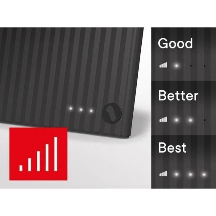 Amplified indoor antenna - ONE FOR ALL - With 25 km reception range - Bright reception signal