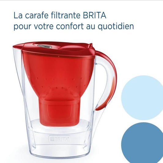 Brita Carafe filter Marella Red (2.4L) included 1 filter cartridge Maxtra pro All-in-1