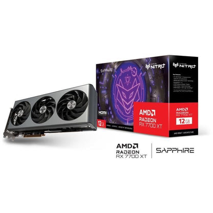 SAPPHIRE - Graphics Card - NITRO+ AMD RADEON RX 7700 XT GAMING OC 12GB - GDDR6 - DUAL HDMI / DUAL DP