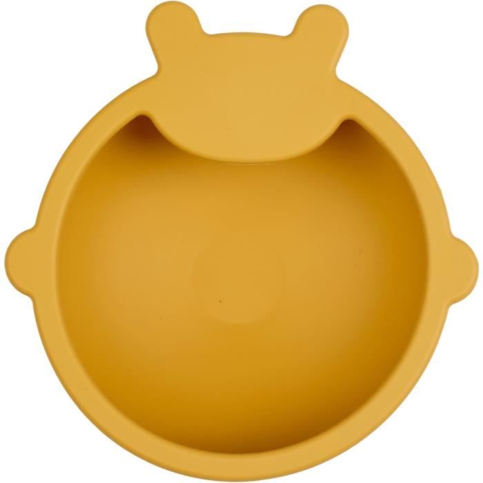 Suction Cup Bowl - THERMOBABY - Silicone - Honey Yellow, non-slip and unbreakable