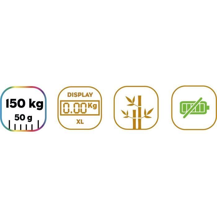 Bathroom scale - LITTLE BALANCE - Automatic Kinetic - Bamboo