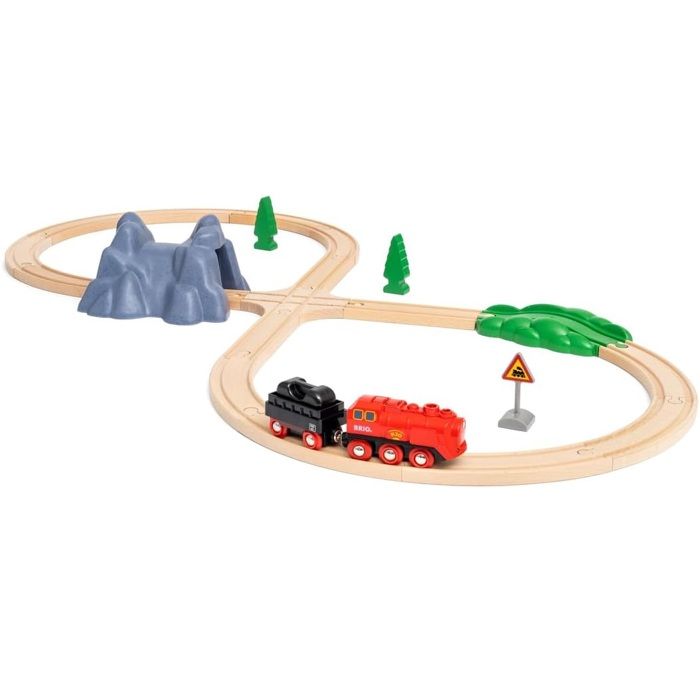 BRIO World - 36017 - Wooden Railway - RAVENSBURGER - Red - Battery-Powered Steam Locomotive