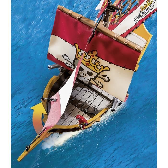 PLAYMOBIL 71318 Pirate Rowboat - Pirates - With two characters, two cannons - Ages 4 and up
