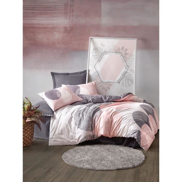 Bedding set - 1 duvet cover 220 x 240 cm + 2 pillowcases 60 x 60 cm - 100% cotton - Grey