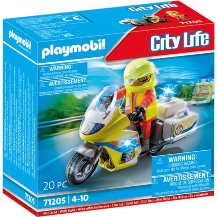 PLAYMOBIL - 71205 - City action the rescuers - emergency artist with motorcycle and light effect