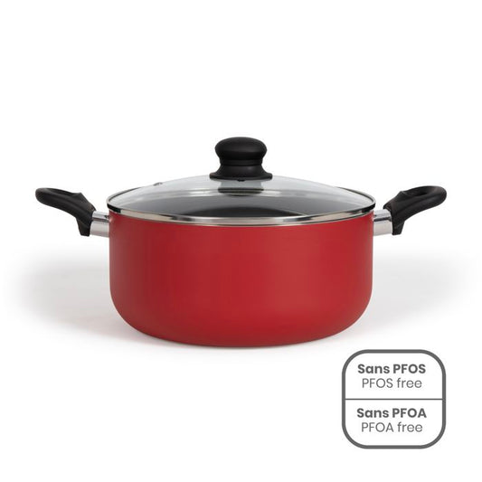 24 cm Dutch oven - LIVOO - MEP150R - Non-stick without PFOA or PFOS - Silicone handles - Suitable for all hobs including induction