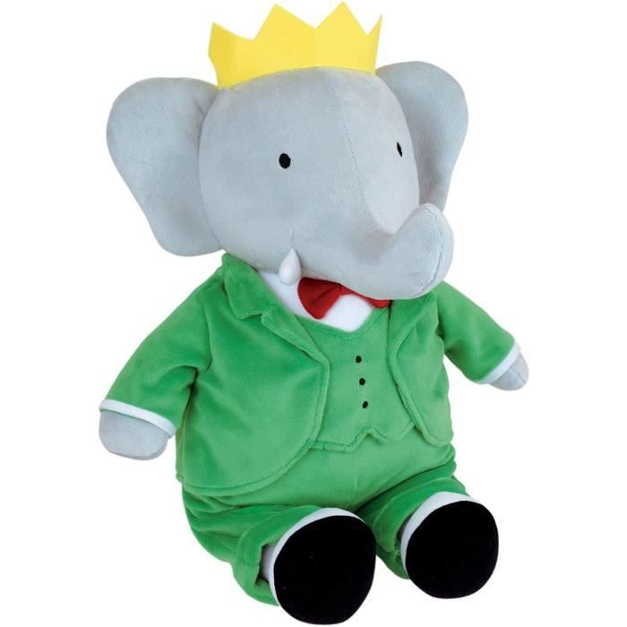 Soft toy - JEMINI - Babar Elephant Soft Toy +/- 40 cm - Soft plush toy - Ideal for creating stories and decorating the room!