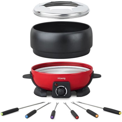 Hkoenig alp1800 - Red and black electric fondue device