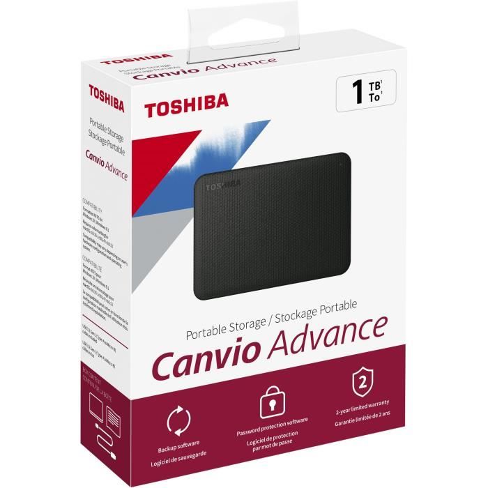 External hard drive - Toshiba - Canvio Advance - 1 TB - Black