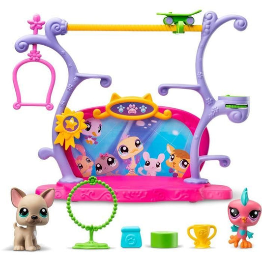 BANDAI - Littlest Pet Shop - Pets Got Talent Playset - Playset with 2 Animals, Decor and Accessories - BF00558