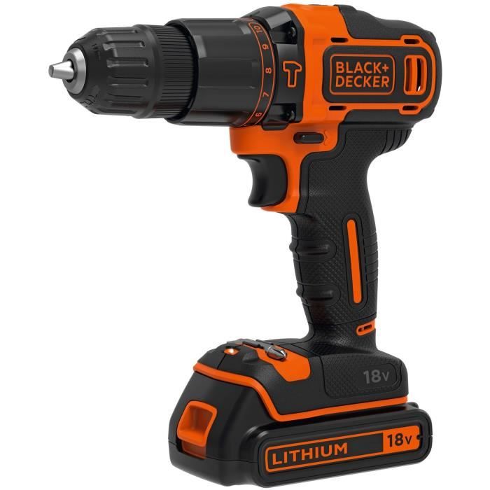 Cordless hammer drill - BLACK & DECKER - BDCHD18S32-QW - 18 V - 1 Battery 1.5 Ah