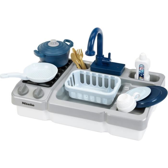 Sink Toy - KLEIN - Miele Kitchen Sink with Working Faucet and Accessories - Comes with many accessories.