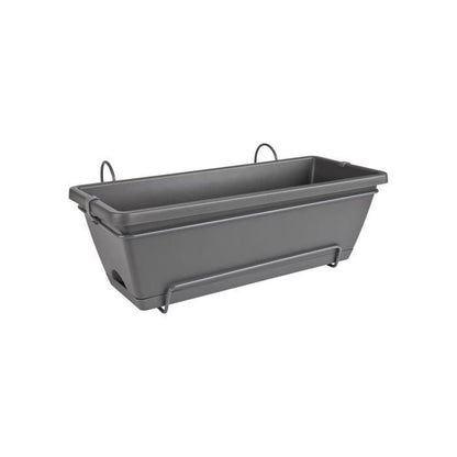 Elho Barcelona Balconiere Allin1 50 - Black - L 50 x B 28 x H 19 cm - Outdoor balcony - 100% recycled