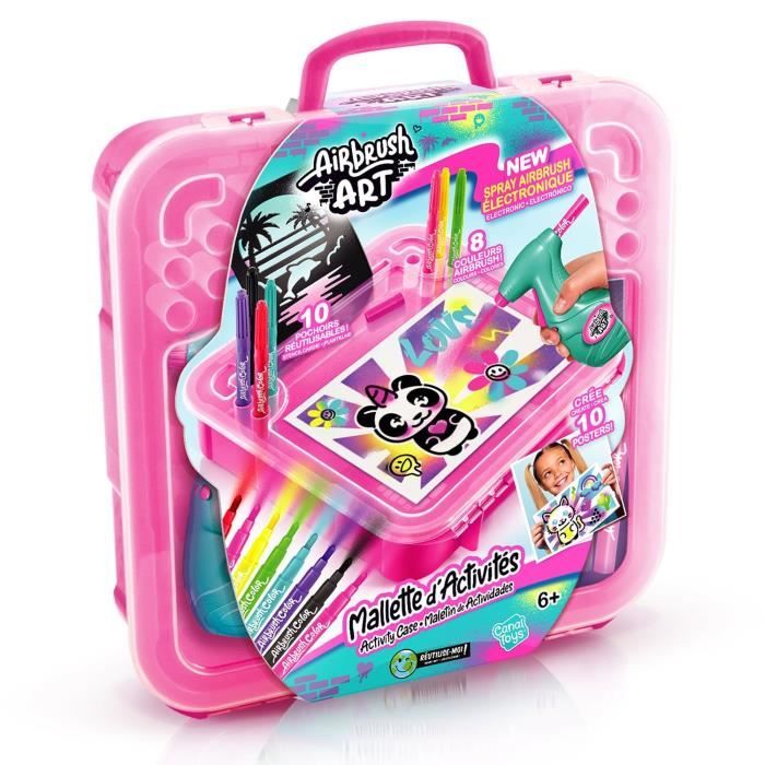 Canal Toys - Airbrush Art - Activity case with electronic spray, stencils and markers - AIR 017