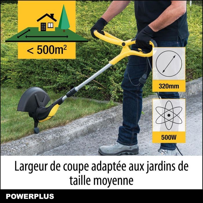 PowerPlus Electric-Bordure-Bordure Powxg30033-500 W, 320 mm Ø, Tooling, Herb Cut & Borders Cut for your Garden