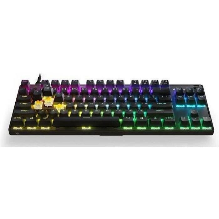 Gaming Keyboard - AZERTY - STEELSERIES - Apex 9 TKL FR - Without Numeric Keypad - Backlit - Black