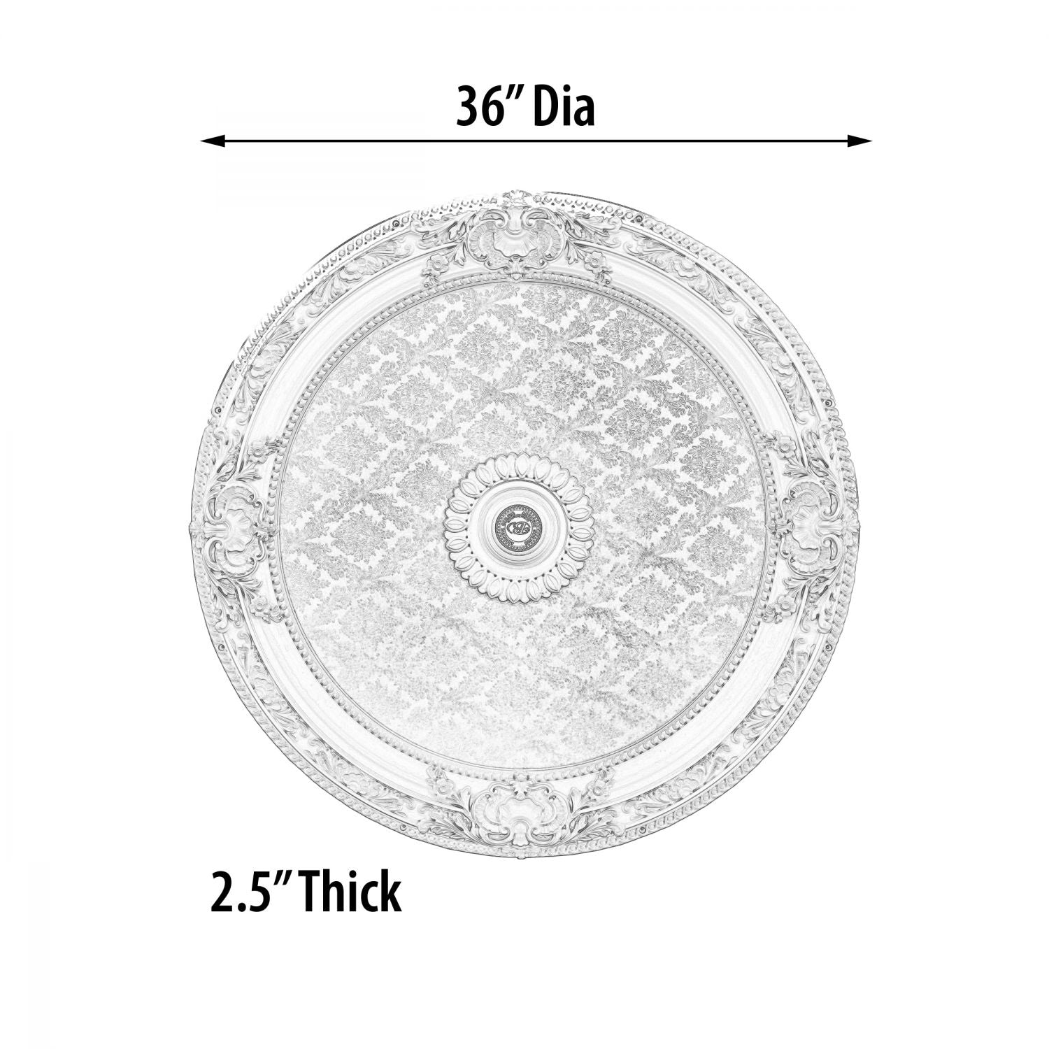 Blanco Round Chandelier Ceiling Medallion 36in